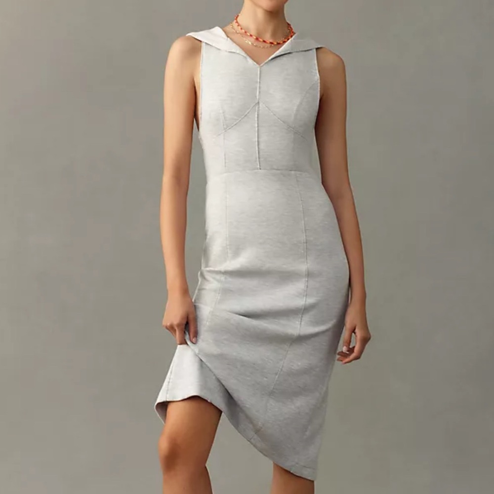 Anthropologie Daily Practice Open Road Sleeveless Midi Dress Grey Size Medium